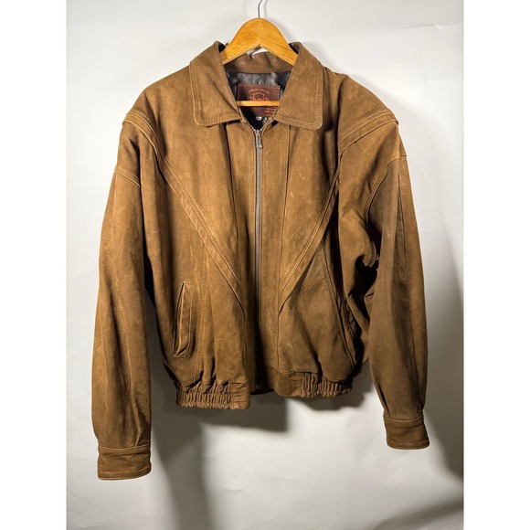 Roan P | Jackets & Coats | Roan P Suede Leather Bomber Jacket Mens Xl ...